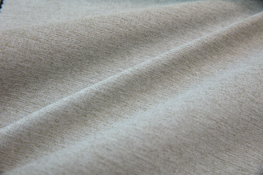 Catalogue 301 shade 301-09, Greige Yellow — blackout curtain fabric close-up showing the weave and drape