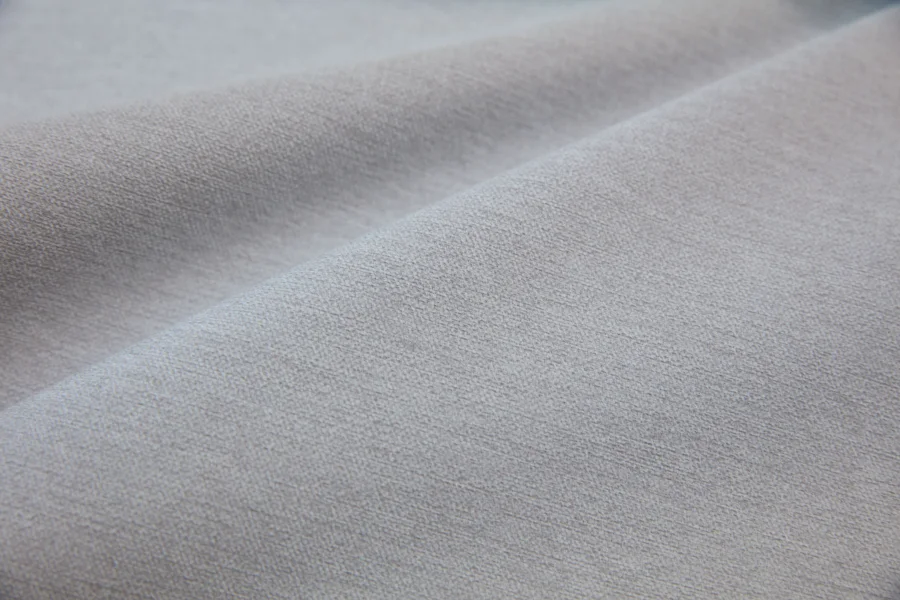 Catalogue 301 shade 301-16, Pale Gray — blackout curtain fabric close-up showing the weave and drape