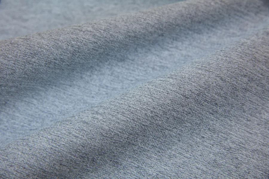Catalogue 301 shade 301-20, Silver Gray — blackout curtain fabric close-up showing the weave and drape