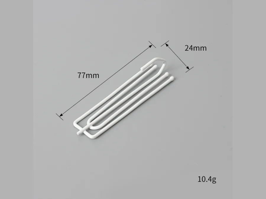 Metal pinch pleat curtain hook, 77 mm by 24 mm